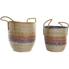 DKD Home Decor Korgsset - Orange Grön Sjögräs - 2 st