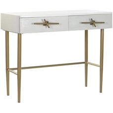 DKD Home Decor Vit Gyllene Konsol - Golv Rektangulär