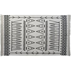 DKD Home Decor Schwarz Weiß Ikat Teppich - Teppich