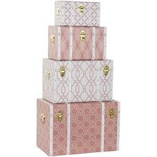 Fijalo LD195388 - Set di Bauli - Bianco Arancione - Bauli