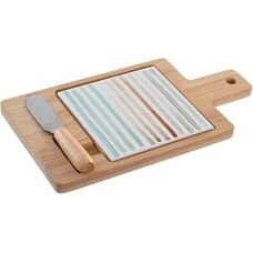 DKD Home Decor Gres Snack Plate - 21,5x11,8x1,5 cm