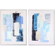 DKD Home Decor Abstracte Stedelijke Canvas - Set van 2