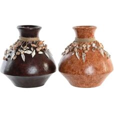 DKD Home Decor Vase - Mehrfarbige Muscheln - 30x30x32 cm