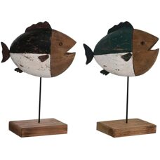Zestaw Naturalnych Ryb DKD Home Decor - Figury Dekoracyjne