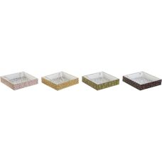 DKD Home Decor Servethouder - 4 Stuks - Metaal MDF Hout