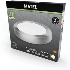 MATEL Spot LED Surface Ronde Argent 24W - Downlight - Publicité