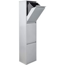 ARREGUI Basic CR302-B Cubo de basura - 3 cubos removibles - Acero - Gris claro