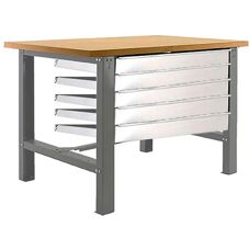 Banco de trabajo Simon Rack BT6L - 5 cajones, gris MDF