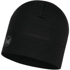 Buff Mittelschwere Merinowolle Mütze (118006) - einfarbig schwarz