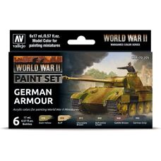 Vallejo 70205 Acrylic Paint Set - WWII German Armor - 17ml