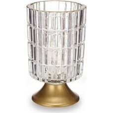 Gift Decor Gouden LED Lantaarn - Metaal & Glas - 10,7cm