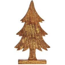 Krist+ Albero di Natale in Legno Dorato - Albero di Natale