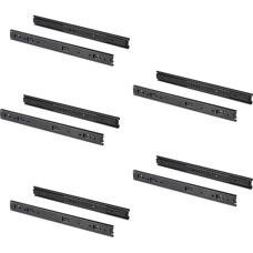Guías para cajones Emuca - 45x600mm, Negro, Pack de 5