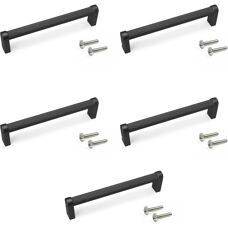 Manijas de Mueble Emuca - Negro, 141mm, 128mm distancia