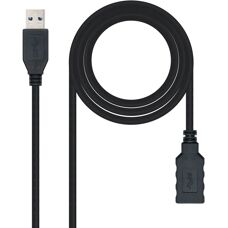 Nanocable USB Cable - 3m, Black, M-F Extension - USB Type A
