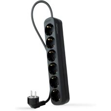NanoCable Rallonge électrique - 6 Prises, 1,4M, Noire