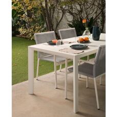Kave Home - Aluminium-Udendørstabel - Hvid - 180x90cm