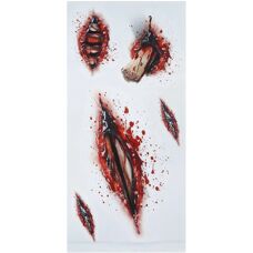 Set met nep-tattoos voor open wonden - Kostuumaccessoire