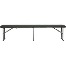 Panca Pieghevole Effetto Rattan Nero Wellhome 183x30x43 cm