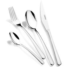 Monix Pisa Cutlery Set - 24 Pieces, Stainless Steel, Gray