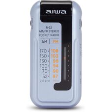 Radio portátil Aiwa R-22SL Plata con auriculares - Radio