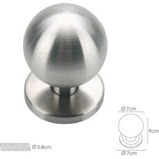 Pomo de puerta esférico Inox Oryx - Tirador de armario