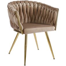 Cadeira Miguel Widny Veludo Dourado - Sala de Jantar