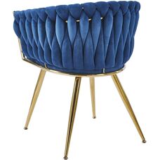 Cadeira Veludo Dourado Widny Golden - Sala de Jantar Nórdica - Azul
