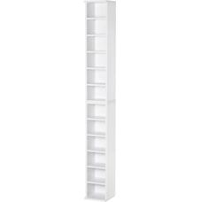 Estantería blanca HOMCOM para CD/DVD con 12 compartimentos - 204 CDs