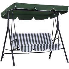 Columpio de Jardín Outsunny con Toldo Ajustable - 3 Plazas