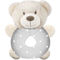 INTERBABY Grijze Pluche Teddy met Rammelaar - Teddy Bear