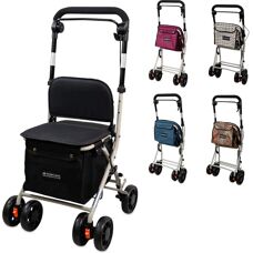MOBICLINIC - Carro de compra plegable con asiento - Acero, Negro