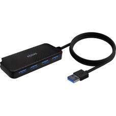 Aisens A106-0714 USB Hub - 4 Portar, 60cm Kabel, Svart