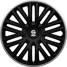 SPARCO - Set med 4 hjulkapslar - 15 tum - Svart / Grå