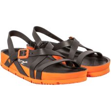 Art 1619 Sandale Burdeos nappa noir orange - Publicité