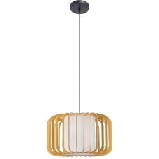 Lámpara colgante Viva de Forlight - Madera y Negro, 40cm