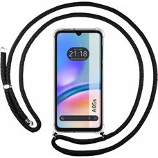 Svart skyddande skal med snöre för Samsung Galaxy A05s