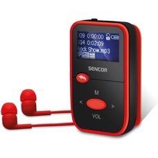 Sencor SFP 4408RD 8GB MP3 přehrávač - Přenosná audio zařízení, Červená, Černá