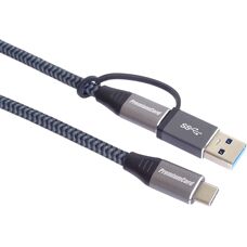 PremiumCord USB-C Cable - 20 Gbps, 100W, Cotton Braided, 2m