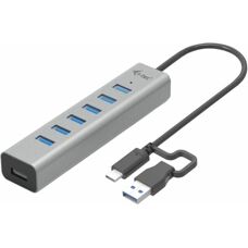 i-tec C31HUBMETAL703 USB-Hub 7-Port - USB 3.2 Gen 1, Grau