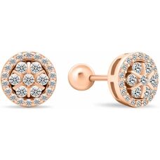 Stříbrné bronzové náušnice se zirkony - EA490R