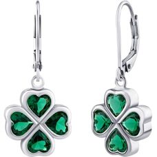 Silvego Stříbrné visací náušnice s čtyřlístkem