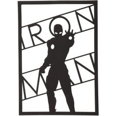 Homemania Decoración de Pared Iron Man - Acero Negro - 35cm