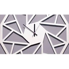 Homemania Reloj Geométrico de Metal Blanco - Reloj de Pared