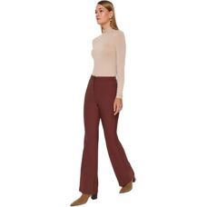 Trendyol Donkerbruin Rechte Gebreide Broek - Vrouw - 42