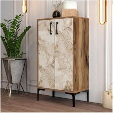 Kalune Design Skoeskab - Valnød og Hvid Marmor - 1075