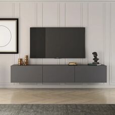 Hanah Home Banc TV Antracite - Mobilier TV