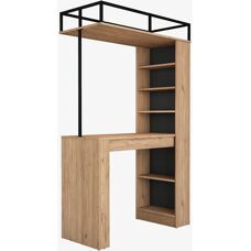 Hanah Home - Masă de dining montată pe perete în culoarea nuc și negru - Design modern