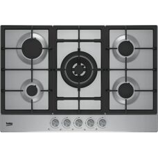 Beko HIAW75225SL - Black, Stainless steel - Gas Hob