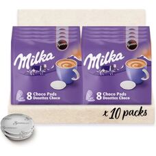 Ensemble Senseo Milka - 10 Paquets de 8 dosettes - 1120 G Capsules de Café - Publicité